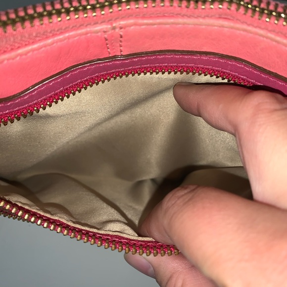Coach Pink Leather Zipper Crossbody Messenger - Picture 7 of 11